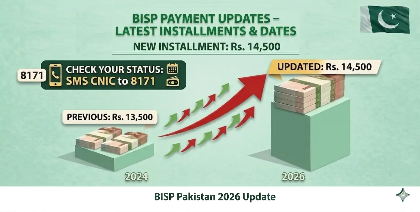 BISP payment updates 2026 latest installment 14500 Pakistan payment dates and status check